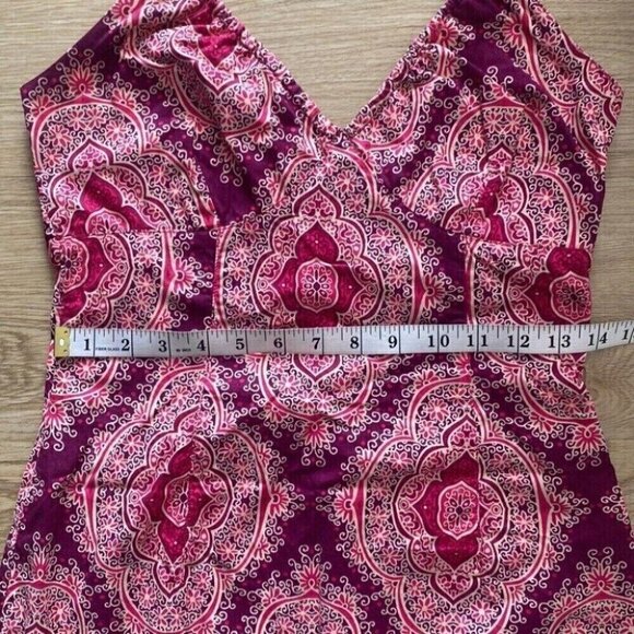 H&M Halter Dress Size 8 Pink Paisley Print Y2K Boho Beach Resort - Picture 11 of 14